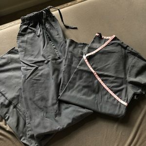 Gray and pink scrubs